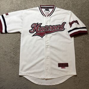Harvard University Crimson Baseball Jersey Colosseum Athletics White Mens Med